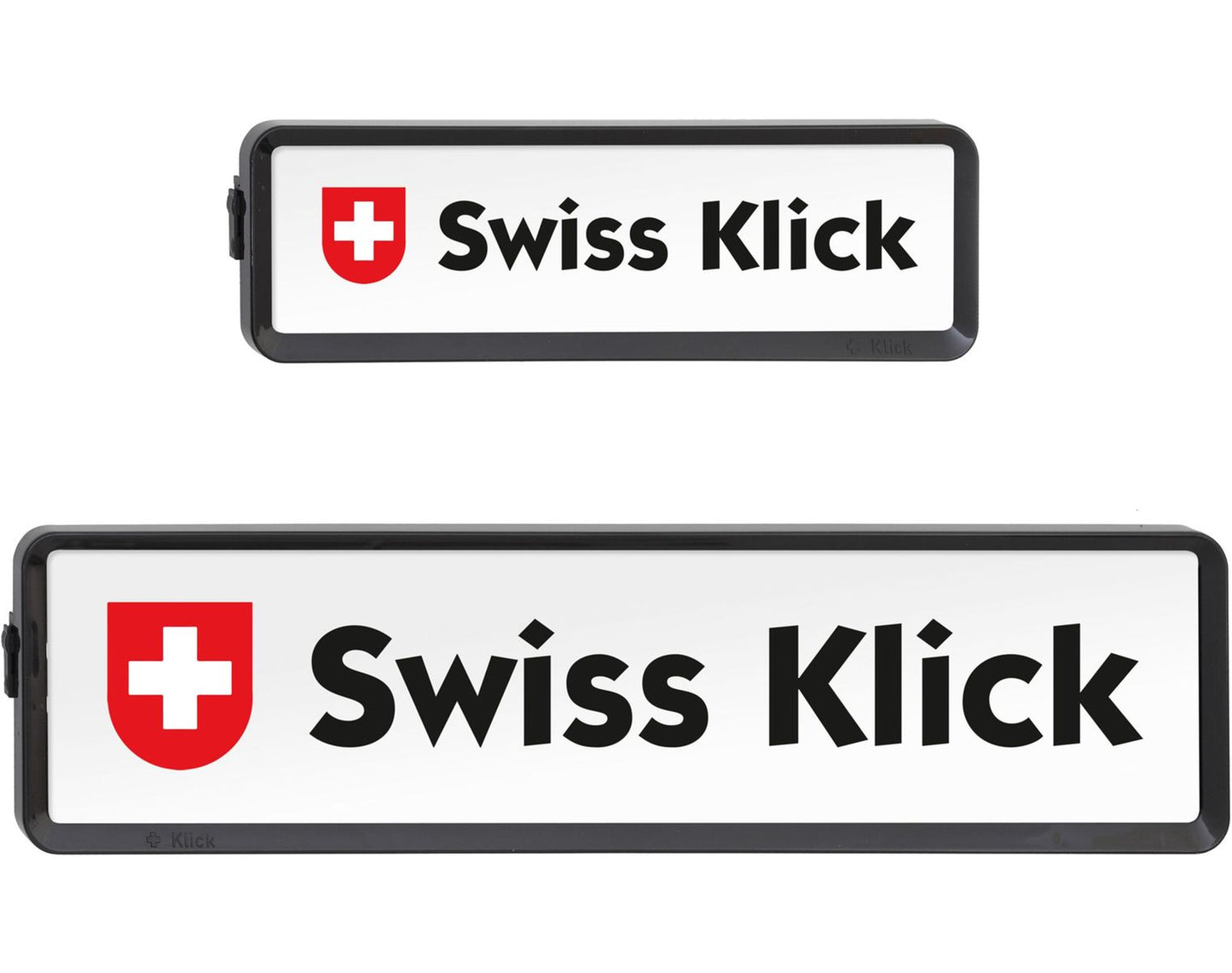 Supports de plaques SwissKlick noir 30 × 8 / 50 × 11 cm