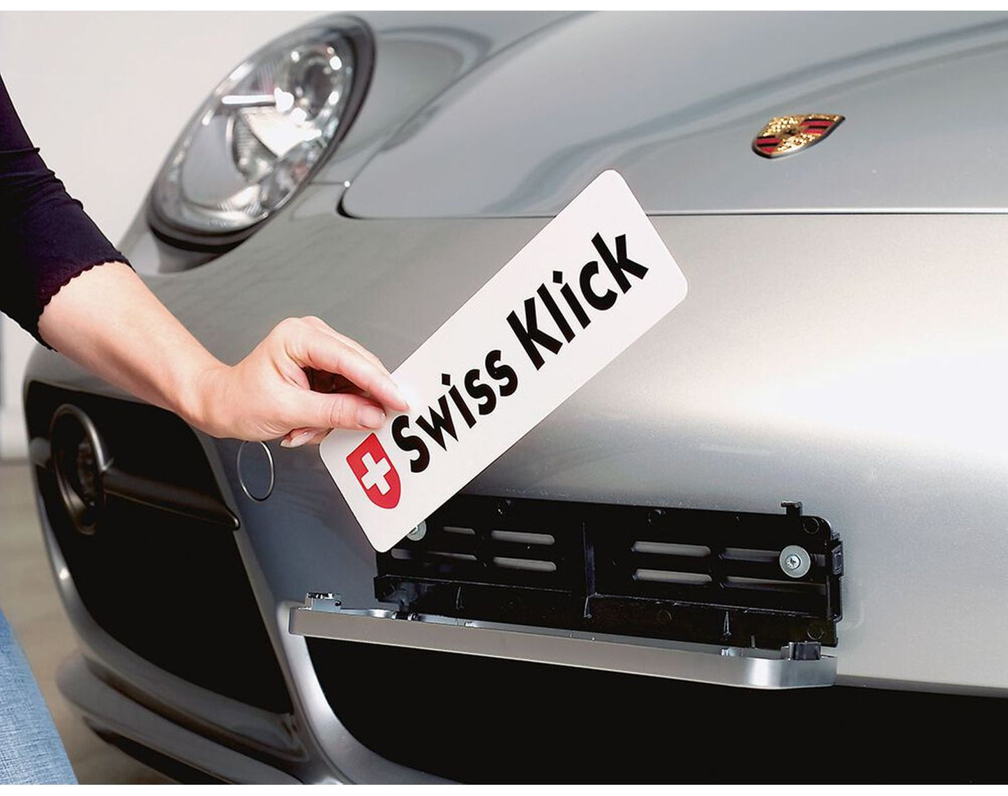Supports de plaques SwissKlick noir 30 × 8 / 50 × 11 cm