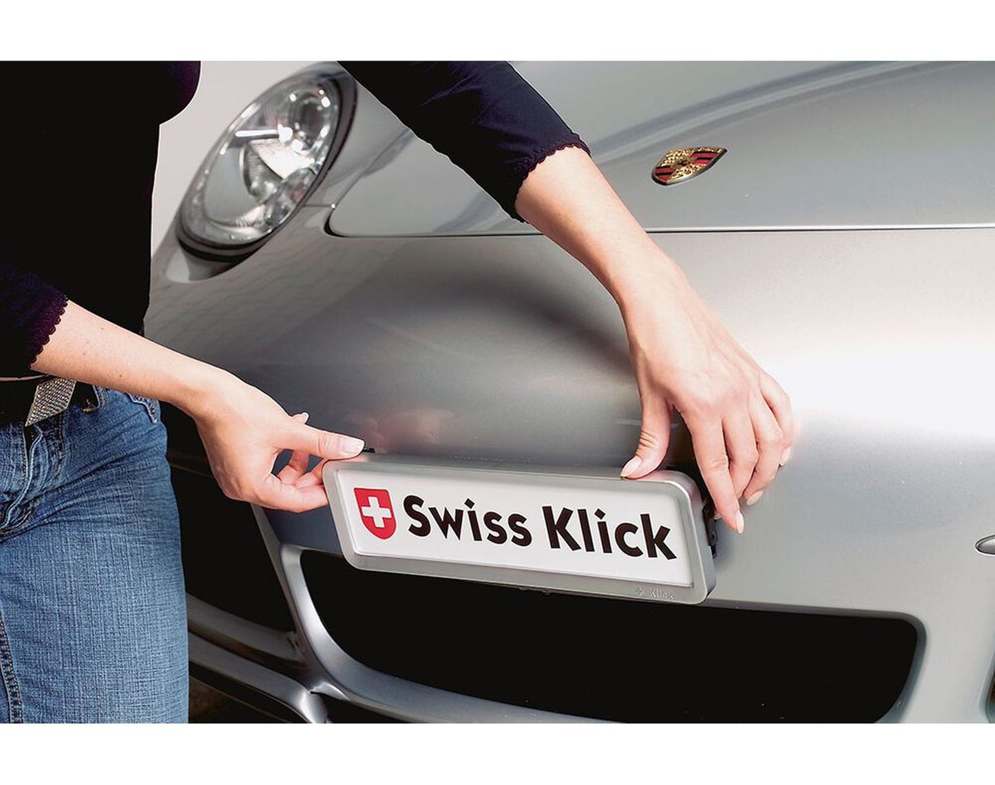 Supports de plaques SwissKlick noir 30 × 8 / 50 × 11 cm